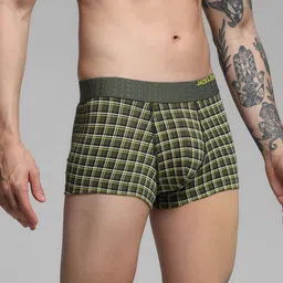 Jack & Jones Men Pack Of 2 Checked Cotton Outer Elastic Trunk image 5
