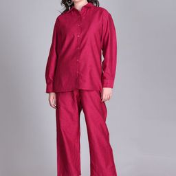 KIDAR Shirt Collar Self Design Shirt With Trousers-picture-53