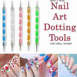 Nail Dotting Tool for girls, women (5Pcs 2 Way)-image-63