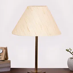 Aura Off White Metal Frustum Shaped Table Lamp-48