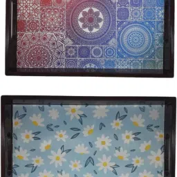 Wooden tray set of 2 with UV print|Serving Tray|Multipurpose Tray|AHS0-T1031 Tray-image-107