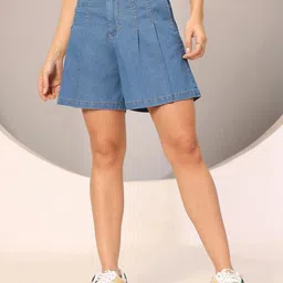 DOLCE CRUDO Women High-Rise Denim Shorts-picture-48
