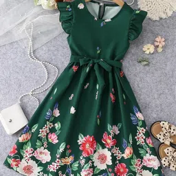Miss & Chief Girls Floral Printed Fit & Flare Maxi Dress-picture-58
