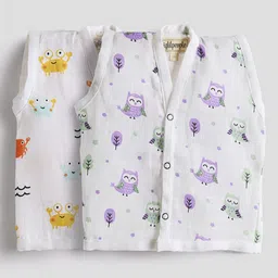 Biglilpeople Infants Pack Of 2 Printed Cotton Jhabla Vests BLP-SS25-INF-JAB-2_0-6M-21
