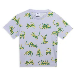 Puma Cats Club Kids Printed Pure Cotton Relaxed Fit Short Sleeve T-Shirt-50