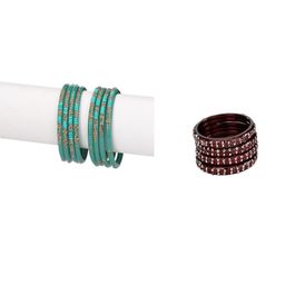SOMIL Set Of 12 Multi Alloy Artificial Stones & Beads Bangles-picture-27