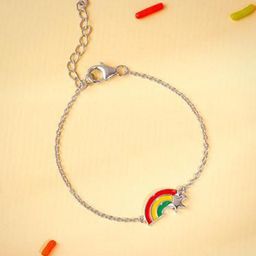 GIVA Girls Silver Rhodium-Plated Charm Bracelet-image-90