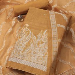 Meena Bazaar Floral Woven Design Zari Unstitched Dress Material-image-33