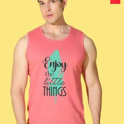 WOOSTRO Pack Of 2 Printed Combed Cotton Gym Vests VWS26(98 RED)(ENJOY PEACH)-image-89
