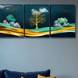 Myntra Elegant Homes Blue & Green 3 Pieces Floral & Botanical Night Vision Wall Art-image-40