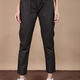 HAUWER Women Solid Relaxed Straight Leg Mid-Rise Trousers-image-66