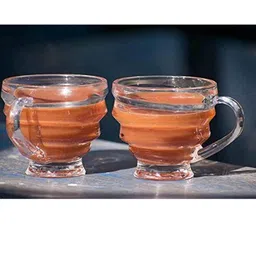 Somil Clear Glass Coffee & Tea Cup / Mug (150 Ml), Enjoy Your Drink in Style, 8.5 X 11 X 8 Cm, Pack of 2-image-96