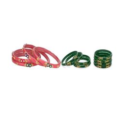 Somil Elegant Combo Glass Bangle Set | Handmade Traditional Chudi For Women | Perfect For Daily & Occasion Use, Combo Of 2 Set, Gajri, Green-image-71