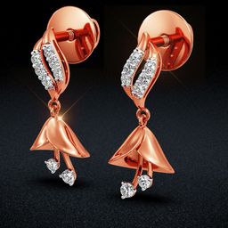 Joyalukkas Soft Bell Dangle Diamond Earrings -2.16 gm-image-56