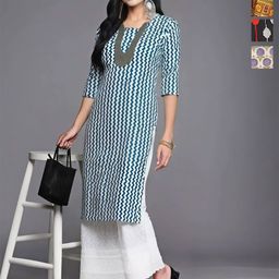 Anouk Rustic Women Pack of 4 Chevron Printed Daily Straight Kurtas-image-66
