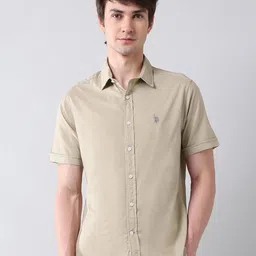 U.S. Polo Assn. Men Classic Tailored Fit Spread Collar Solid Cotton Casual Shirt-picture-46