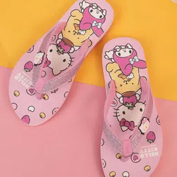 Kids Ville Girls Hello Kitty Printed Thong Flip Flops-image-86