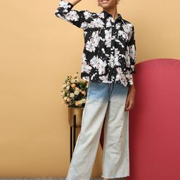Miss & Chief Girls Floral Print Shirt Style Top-picture-2
