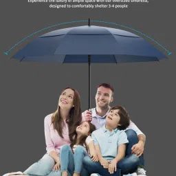 anycho 60inch Double Layer Big Umbrella for Men, Auto Open with Windproof Umbrella image 5