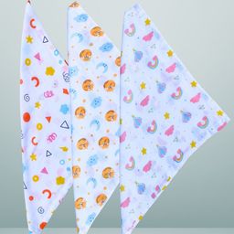 BAESD Kids Set Of 3 Printed Organic Muslin Cotton Baby Wash Cloths-image-55