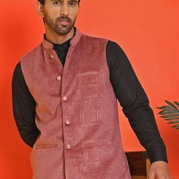 Anouk Printed Kurta With Pyjama & Nehru Jacket image 2