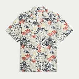 Marks & Spencer Men Cuban Collar Floral Printed Linen Casual Shirt-image-17