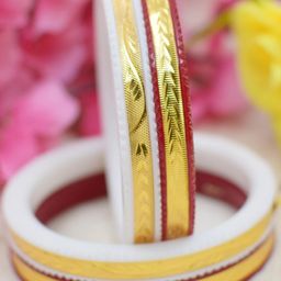 SATTIK Women White & Red Pack of 4 Plastic Gold-Plated Shakha Pola Bangles-image-106