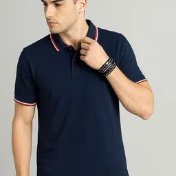 Moda Rapido Men Solid Polo Collar Cotton T-shirt-picture-26