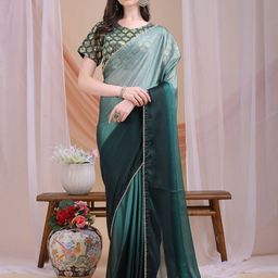 GLAMONY Ombre Beads and Stones Pure Silk Saree-image-57