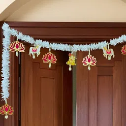 RR Crafts Red & White Cow With Lotus Festive Decor-image-23