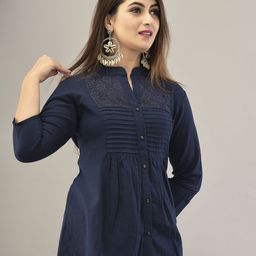 VYMO Embellished Mandarin Collar Top-picture-40