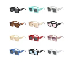 AUGEN Unisex Black Lens & Black Rectangle Sunglasses with-image-11