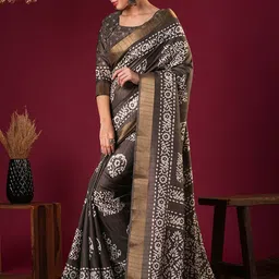 Anouk Batik Printed Zari Sungudi Saree-picture-14