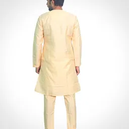 House of Aqss Men Regular Dupion Silk Kurta with Pyjamas image 4