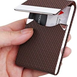 Men Casual Brown Genuine Leather RFID Card Holder-image-87