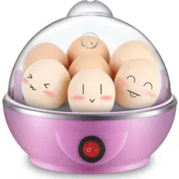 Pink & White Electric Egg Boiler / Steamer / Poacher / Cooker, Single Layer Egg Cooker (Pink, White, 7 Eggs) Egg Cooker-13