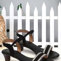 Carlton London Embellished Party Block Sandals-21