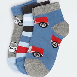 max Boys Pack Of 3 Patterned Ankle-Length Cotton Socks-image-30