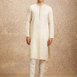 Twamev Men Ethnic Motifs Embroidered Regular Thread Work Kurta with Churidar-19