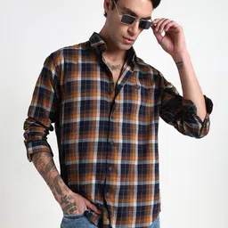 SHOWOFFFF Men Comfort Slim Fit Tartan Checks Checked Casual Shirt-image-28