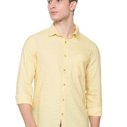 SNX Men Tailored Fit Opaque Striped Casual Shirt-picture-6