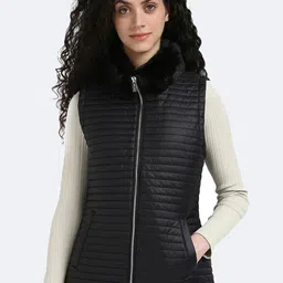 Calvin Klein Jeans Women Mock Collar Solid Casual Padded Jacket-picture-37