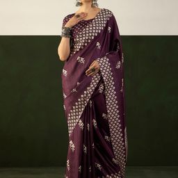 Mitera Ethnic Motifs Block Print Saree-31