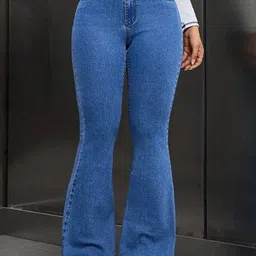 GRX Women Bootcut High-Rise Stretchable Cotton Jeans-picture-40