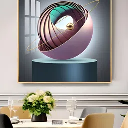 THE NEXT DECOR Yellow & Grey Aureate Ringed Sphere Wall Art-picture-20