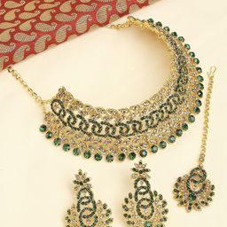 VATSALYA creation Gold-Plated Stones Studded Jewellery Set-picture-32