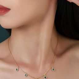 SALTY Gold-Plated Emerald Stones Studded Jewellery Set-39