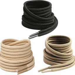 XERUS shoe laces khaki Black Beige round 120cm for boot sport hiking shoes Shoe Lace-image-25