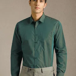 Louis Philippe Men Solid Spread Collar Pure Cotton Formal Shirt-picture-11
