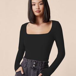 Dream Beauty Fashion Women Solid Square Neck Top-image-111
